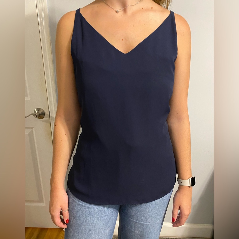 Crown & Ivy - Lot of 4 blouses! Navy, white, mint & coral - Size L.